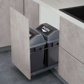 Kitchen Soft Closing Pullout Double Waste Bin