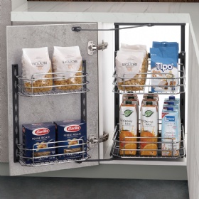 Soft Close Tandem Pantry Wire Basket Base Cabinet